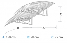 ARCO vchodová stříška nad dveře 1500 x 900 mm - Čirá