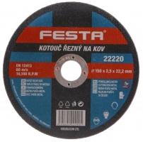 FESTA 22220 Řezný kotouč na Kov - 150 mm, 2.5 x 22,2 mm 