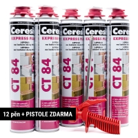 CERESIT CT 84 Express Plus 12x Pěna na izolace + Pistole ZDARMA  