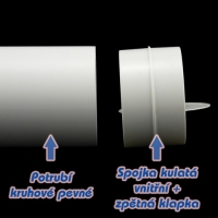 PVC spojka vnitřní se zpětnou klapkou