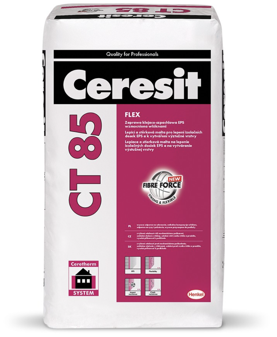 CERESIT CT 85 FLEX | Flexibilní lepící a stěrkový tmel na polystyren