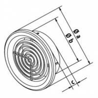 Kruhová větrací mřížka se síťovinou 50 mm