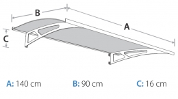 EASY TOP vchodová stříška | 1400 x 900 mm - Čirá